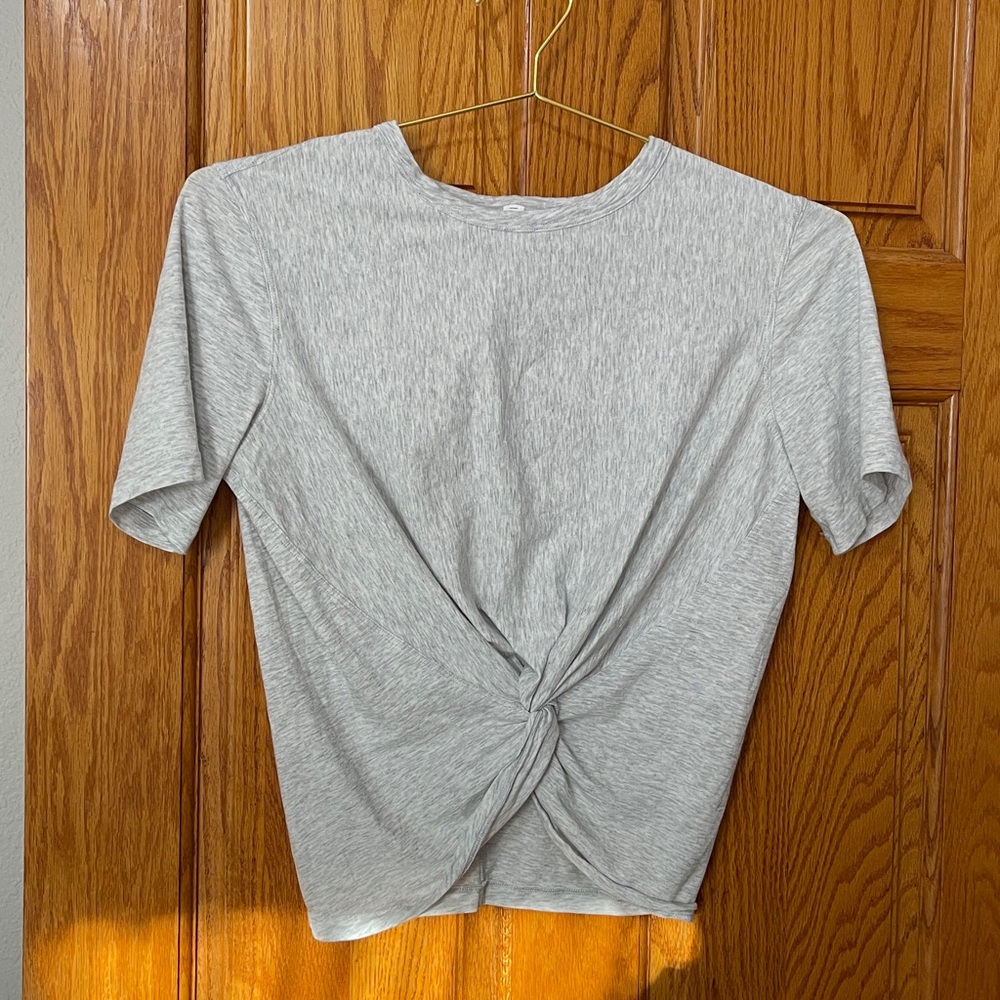 lululemon athletica Light Gray Twist Front Tee